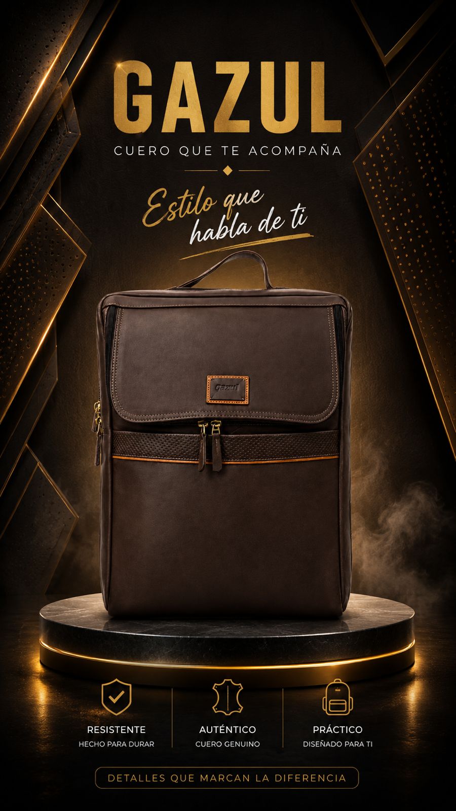 Morral Gazul Executive – Cuero Genuino Solapa